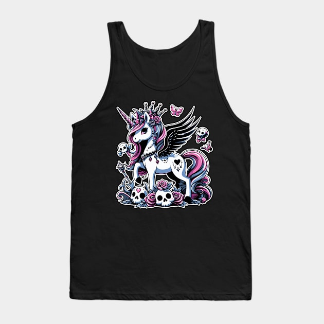 Unstable Gothic Unicorn Tank Top by DesignDinamique